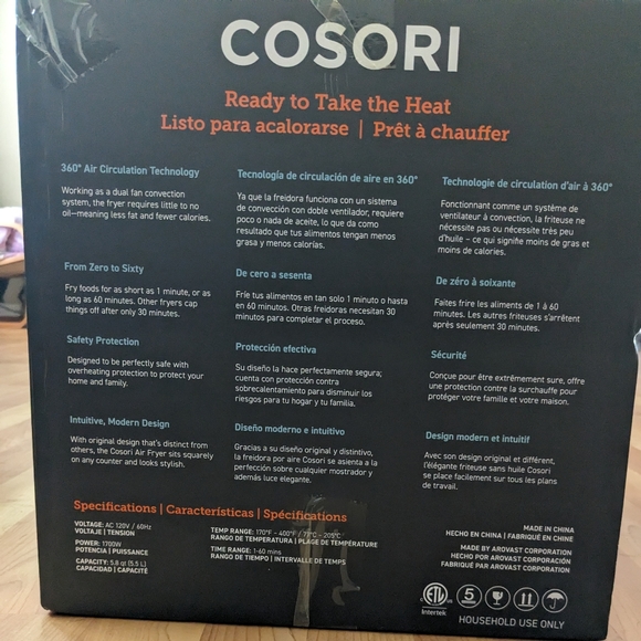 COSORI Air Fryer Oven Combo 5.8QT Max Xl Large Cooker-Gen 2 817915024140 - Picture 4 of 8